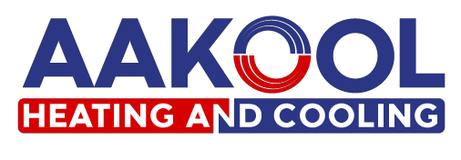 AAKOOL Heating and Cooling company logo with dark blue text